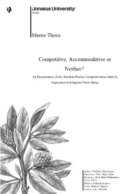 Competitive, Accommodative Or Neither?