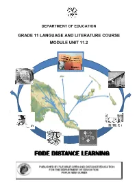 Grade 11 Language and Literature Course Module Unit 11.2