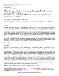 Mimosine Concentration in Leucaena Leucocephala Under Various Environmental Conditions