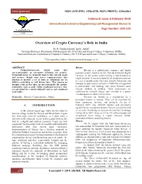 Overview of Crypto Currency`S Role in India