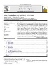 Surface Science Reports Surface Modification in Microsystems And