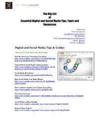 The Big List of Essential Digital and Social Media Tips, Tools and Resources