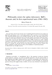 Bell's Theorem and Its First Experimental Tests