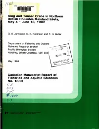 Canadian Data Report of Fisheries and Aquatic Sciences No. 1880