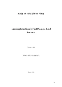 Essay on Development Policy Learning from Nepal's First