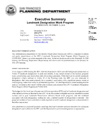 Landmark Designation Work Program HEARING DATE: DECEMBER 15, 2010
