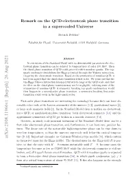 Remark on the QCD-Electroweak Phase Transition in a Supercooled Universe