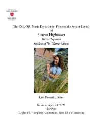 Senior Recital Program