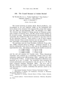 108. the Crystal Structure O F Axinite Revised