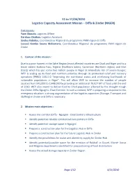 13 to 17/04/2010 Logistics Capacity Assessment Mission – Diffa & Zinder