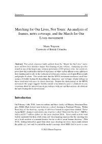 An Analysis of Frames, News Coverage, and the March for Our Lives Movement