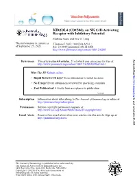 An NK Cell-Activating Receptor with Inhibitory Potential Mathias Faure and Eric O