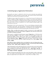 Calculating Spray Application Information