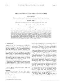Effects of Moist Convection on Hurricane Predictability