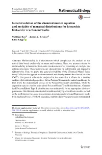 General Solution of the Chemical Master Equation and Modality of Marginal Distributions for Hierarchic ﬁrst-Order Reaction Networks