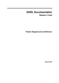 GHDL Documentation Release 1.0-Dev