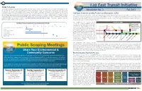 I-20 East Transit Initiative the Study Schedule Below Provides an Overview of the Work in the Year Ahead of the I-20 East Transit Initiative