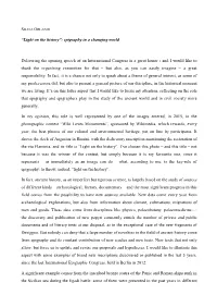 “Light on the History”: Epigraphy in a Changing World Delivering The