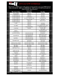 2015 2Nd QTR SCHEDULE