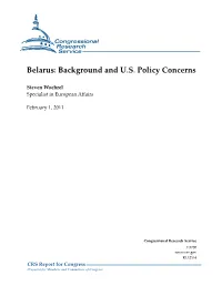 Belarus: Background and U.S. Policy Concerns