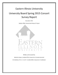Eastern Illinois University University Board Spring 2015 Concert Survey Report