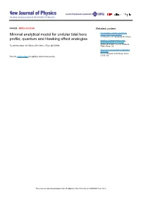 Minimal Analytical Model for Undular Tidal Bore Profile