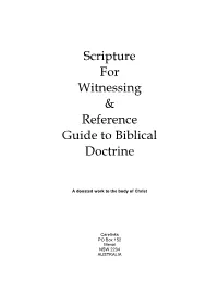 Scripture for Witnessing & Reference Guide to Biblical Doctrine