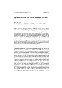 The Memory of Another Past: Bergson, Deleuze and a New Theory of Time
