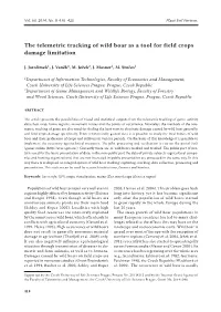 The Telemetric Tracking of Wild Boar As a Tool for Field Crops Damage Limitation