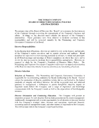 Timken.Com: Board of Directors General Policies and Procedures