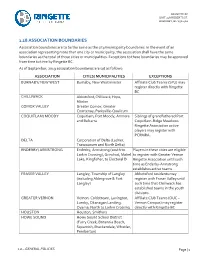 1.18 ASSOCIATION BOUNDARIES Association Boundaries Are to Be the Same As the City/Municipality Boundaries