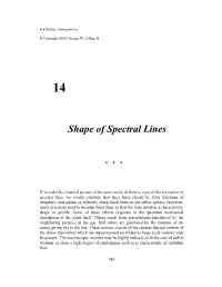 14 Shape of Spectral Lines