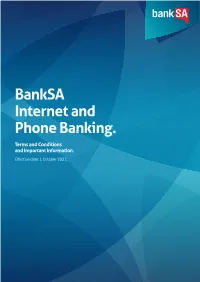Internet Phone Banking Terms and Conditions