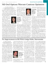 No Improvement in MS with Ginkgo Biloba, Simvastatin