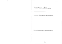 Science, Values, and Objectivity
