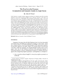 The Proof Is in the Pronoun: Grammatical and Semantic Gender in Anglo Saxon