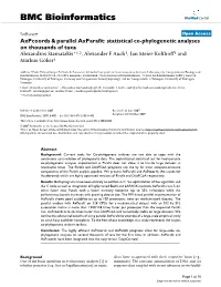 Axpcoords & Parallel Axparafit: Statistical Co-Phylogenetic Analyses