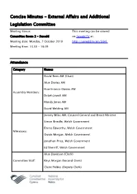 Concise Minutes - External Affairs and Additional Legislation Committee