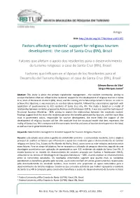 Factors Affecting Residents' Support for Religious Tourism