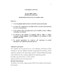 M.Ed. Phy. Edu. Structure & Syllabus