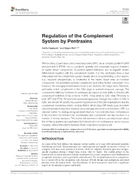 Regulation of the Complement System by Pentraxins