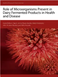 Role of Microorganisms Present in Dairy Fermented Products in Health and Disease Neural Computation for Rehabilitation Guest Editors: Clara G