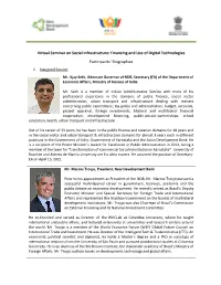 Virtual Seminar on Social Infrastructure: Financing and Use of Digital Technologies