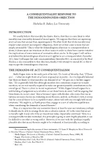 A Consequentialist Response to the Demandingness Objection