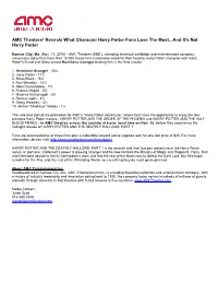 AMC Theatres® Reveals What Character Harry Potter Fans Love the Most...And It's Not Harry Potter