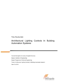 Architectural Lighting Controls in Building Automation Systems