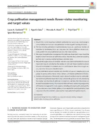 Crop Pollination Management Needs Flower‐Visitor Monitoring and Target Values