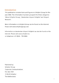 Introduction This Publication Contains Facts and Figures on Schiphol Group for the Year 2006