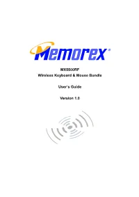 MX5500RF Wireless Keyboard & Mouse Bundle User's Guide