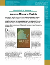 Uranium Mining in Virginia